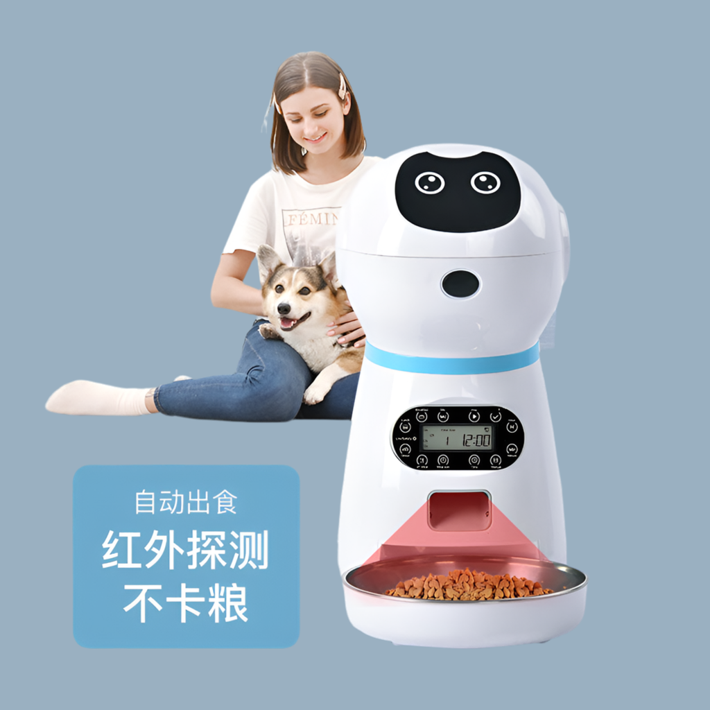 Stainless steel food plate robot pet automatic feeder cat and dog timing quantitative intelligent feeding factory wholesale
