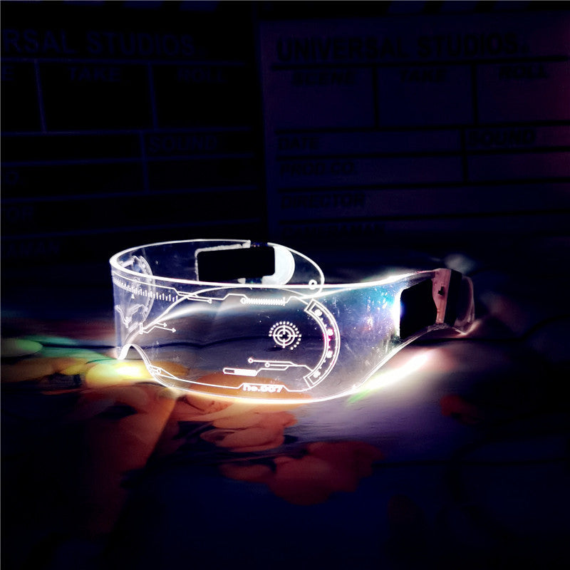 Bar Flash EL cold optoelectronic glasses Blinds Light up glasses LED flash glasses Shake sound bungee glasses