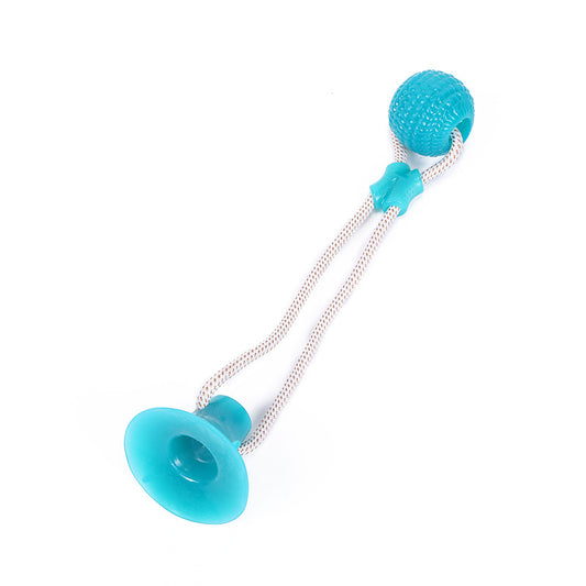 Dog toys Bite-resistant grinding tooth cleaning suction cup pull ball puppy boredom toy Corgi teddy pet supplies
