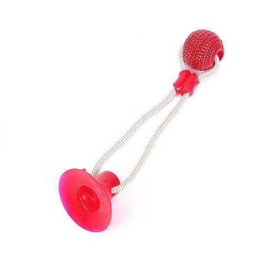 Dog toys Bite-resistant grinding tooth cleaning suction cup pull ball puppy boredom toy Corgi teddy pet supplies